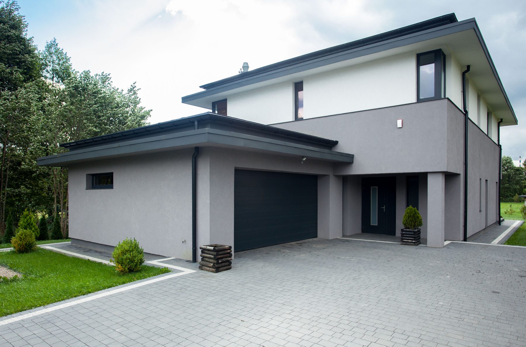 Modern rendered house with fresh exterior paint