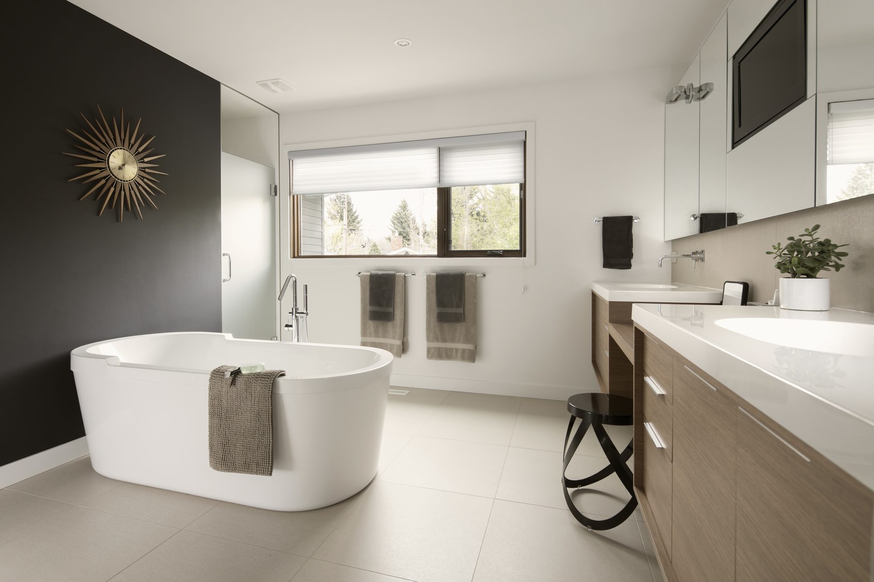 Bathroom vanity and bath