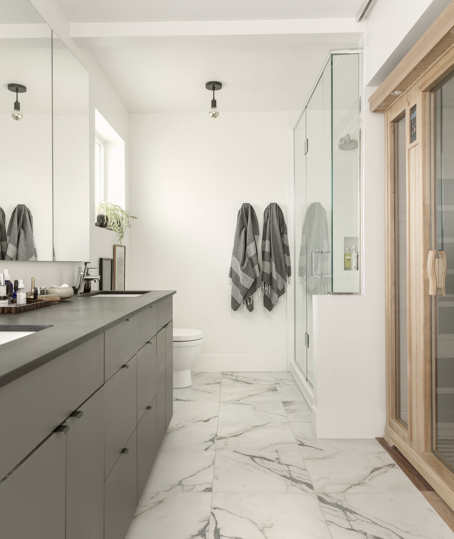 Bathroom repaint with marble floor